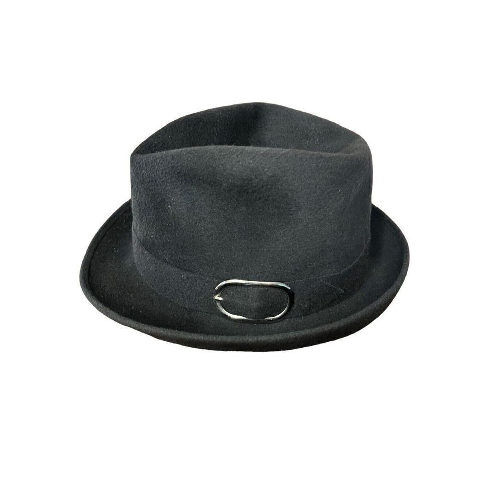 Vintage Barbisio Gray Felt Gentlemen’s Hat With Buckle Detail Made In Italy 7
